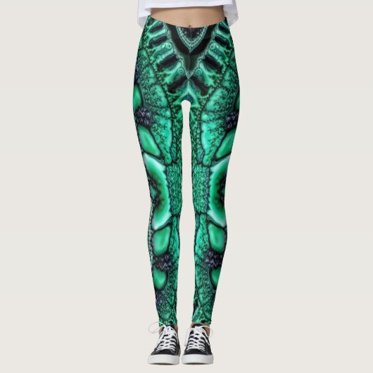 Gefractaliseerd malachiet4 leggings (Voorkant)