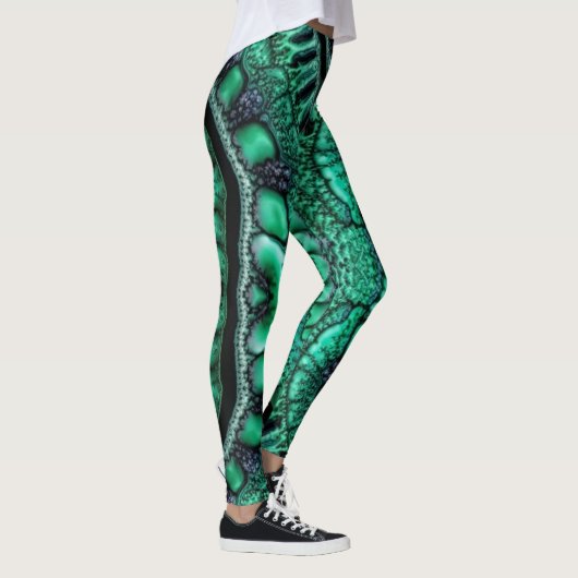 Gefractaliseerd malachiet4 leggings (Rechts)