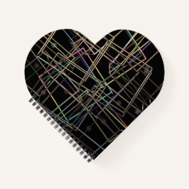 Gefractioneerde metalen Lijsten hart spiraal Notit Notitieboek