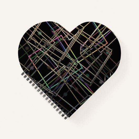 Gefractioneerde metalen Lijsten hart spiraal Notit Notitieboek (Voorkant)