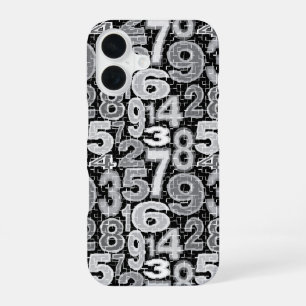 Gefragmenteerd nummerpatroon iPhone 16 hoesje