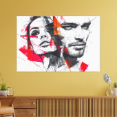 Gefragmenteerd Portret Canvas Afdruk (Insitu (Woonkamer))