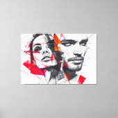 Gefragmenteerd Portret Canvas Afdruk (Voorkant)
