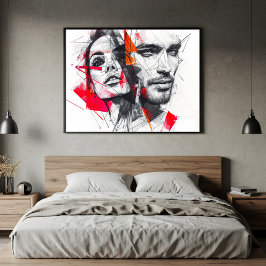 Gefragmenteerd Portret Canvas Afdruk