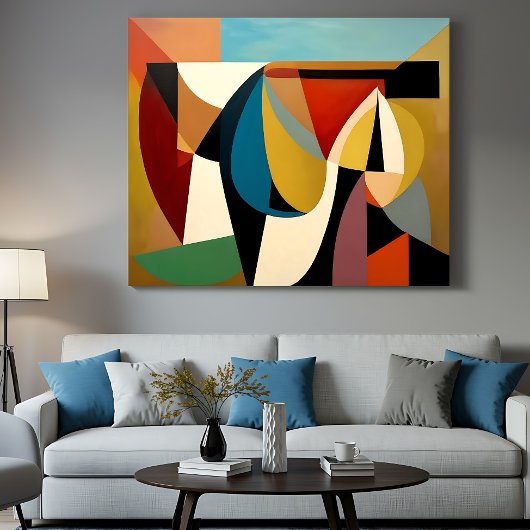 Gefragmenteerd Surrealistisch Kubisme Canvas Afdruk