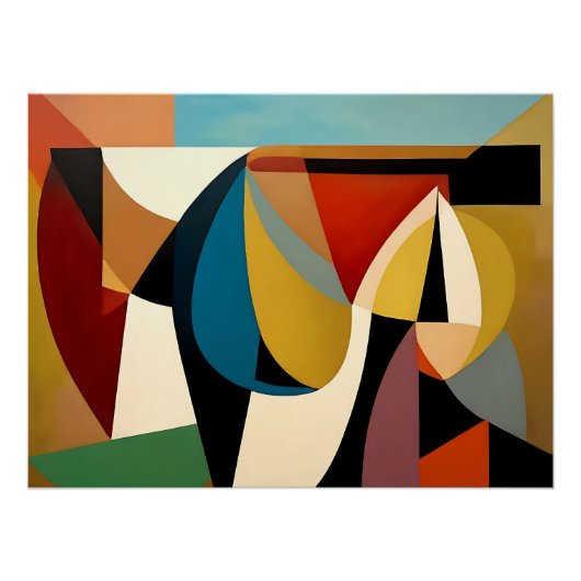gefragmenteerd surrealistisch kubisme perfect poster (Voorkant)