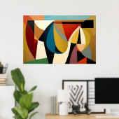 Gefragmenteerd Surrealistisch Kubisme Poster (Thuiskantoor)