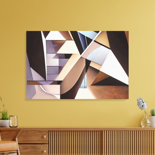 Gefragmenteerde Architectuur Canvas Afdruk (Insitu (Woonkamer))