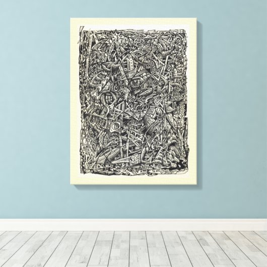 Gefragmenteerde canvasprint canvas afdruk (Insitu (Houten vloer))