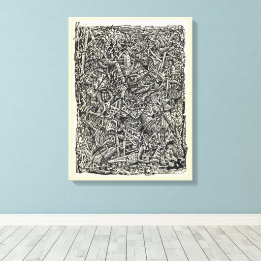 Gefragmenteerde canvasprint canvas afdruk (Insitu (Houten vloer))