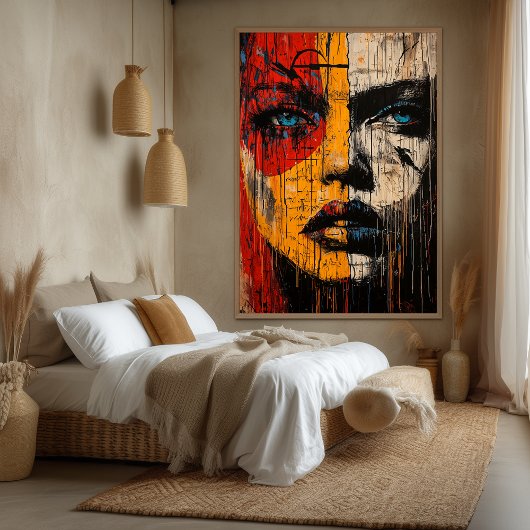 Gefragmenteerde Expressie Hedendaagse expressionis Canvas Afdruk