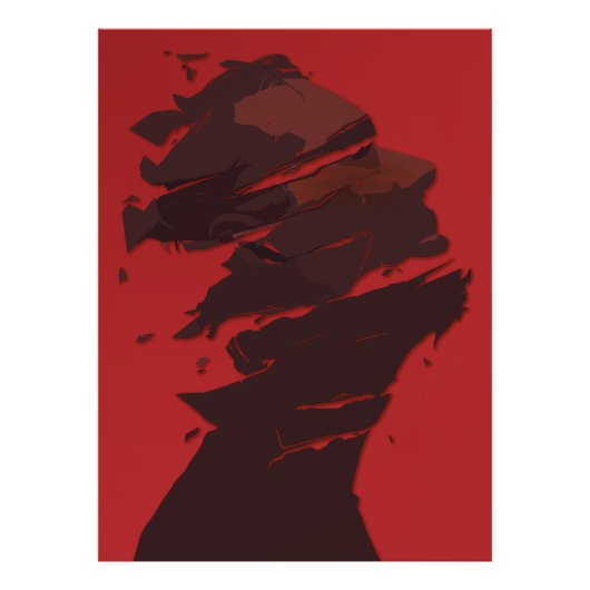 Gefragmenteerde identiteit in de kleuren rood foto afdruk (Voorkant)