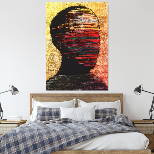Gefragmenteerde identiteit – Kleurrijke abstracte  Canvas Afdruk (Insitu (Slaapkamer))