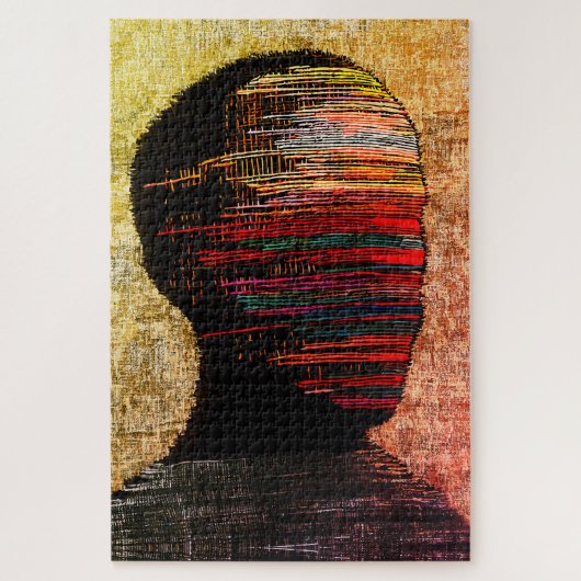 Gefragmenteerde identiteit – Kleurrijke abstracte Legpuzzel (Verticaal)