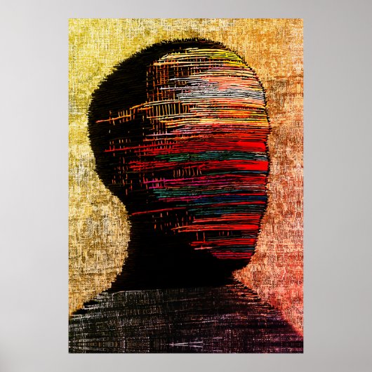 Gefragmenteerde Identiteit – Kleurrijke Abstracte  Poster (Voorkant)