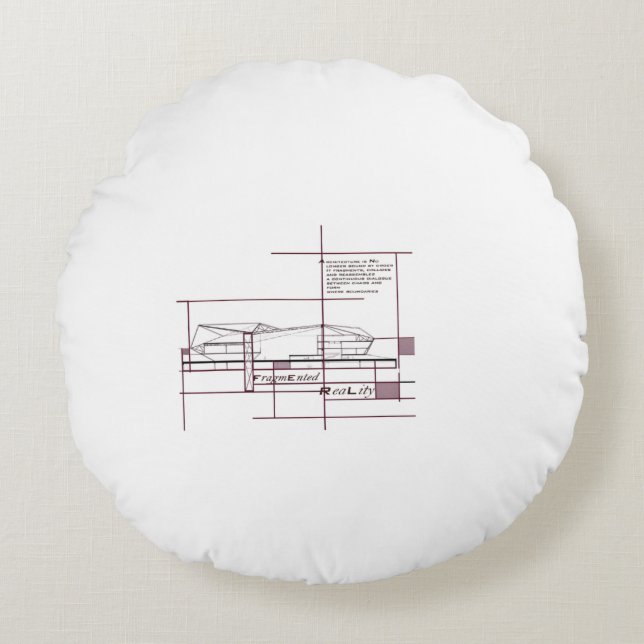 Gefragmenteerde Realiteit – Architecturale Express Rond Kussen (Voorkant)