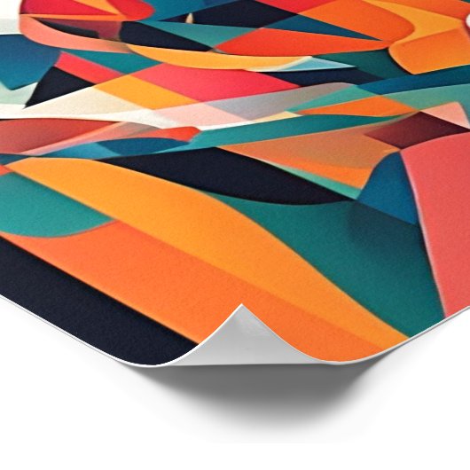 Gefragmenteerde symfonie: Abstracte geometrische f Poster (Hoek)