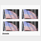 gefragmenteerde vlagstickers rechthoekige sticker (Vel)