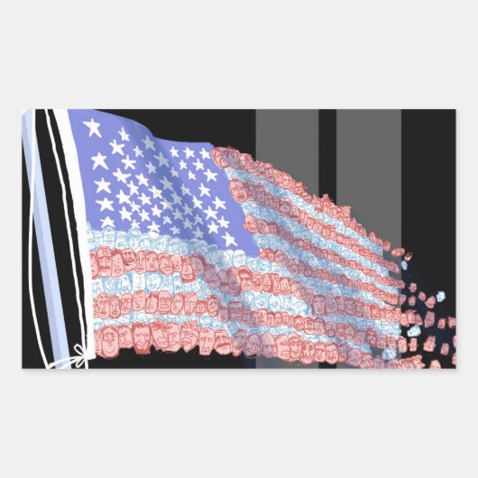 gefragmenteerde vlagstickers rechthoekige sticker (Voorkant)