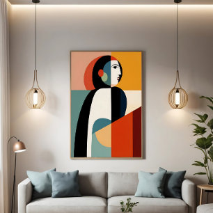 Gefragmenteerde vrouw: de kubistische essentie poster