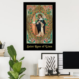 Geframarieerd portret van St. Rosa van Lima (K 48) Poster
