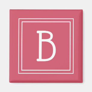 Geframde moderne monogramletter initiaal meisjesac magneet