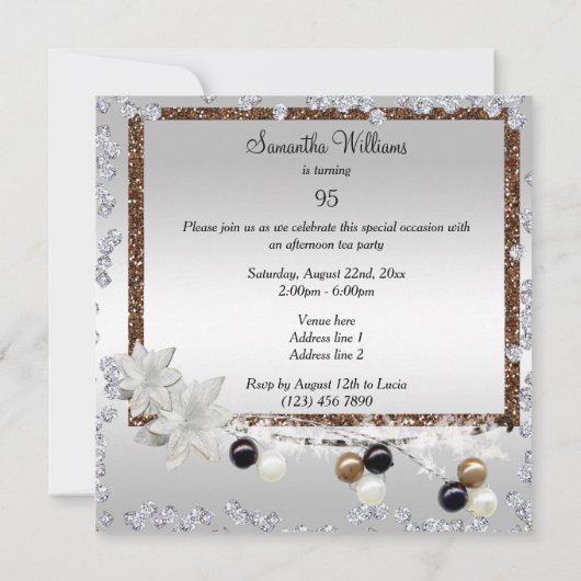 Geframed Elegance 95th Birthday Kaart (Achterkant)