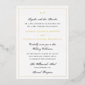 Geframed Elegant Monogram Black White Wedding Folie Uitnodiging (Voorkant)