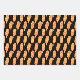 gefrituurd deeg op een stok inpakpapier vel