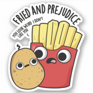 Gefrituurd en vooroordeel grappige frietjes woords sticker