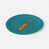 gefrituurde de worsthonden van de graanhond papieren bordje (Gekanteld)