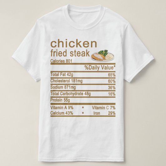 Gefrituurde kip Voeding Feetetiket T-shirt (Design voorkant)
