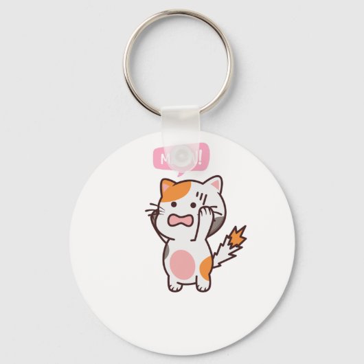 Gefrustreerd schattig kattenontwerp | bestel nu sleutelhanger (Voorkant)