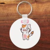Gefrustreerd schattig kattenontwerp | bestel nu sleutelhanger (Voorkant)