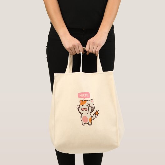 Gefrustreerd schattig kattenontwerp | bestel nu tote bag (Voorkant (product))