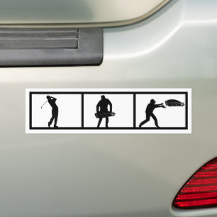 Gefrustreerde golfer gooit zijn tas bumpersticker