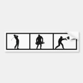 Gefrustreerde golfer gooit zijn tas bumpersticker (Voorkant)