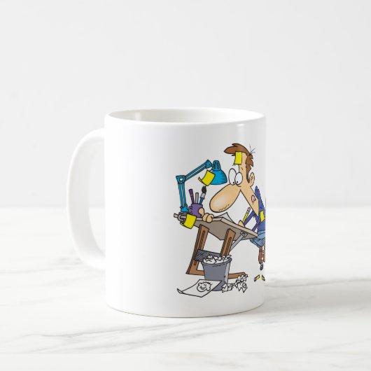Gefrustreerde Illustrator Striptekenaar Tekenen Koffiemok (Voorkant links)