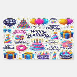 Geft stickers gelukkige verjaardag