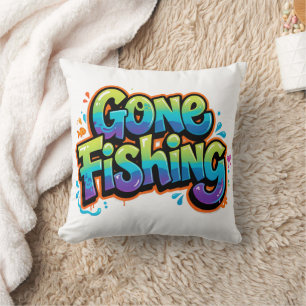 Gegaan Vissen Funny Regenboog Cartoon Cadeau voor Kussen