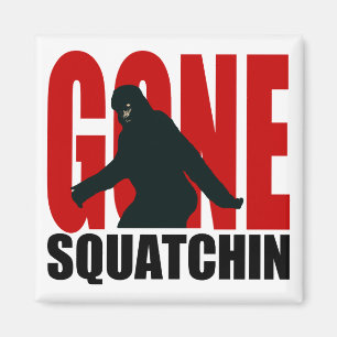 Gegaane Squatchin - Zwarte en Rood Magneet