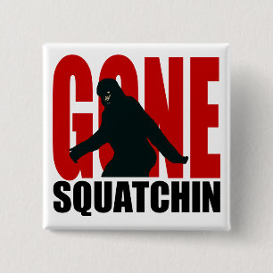 Gegaane Squatchin - Zwarte en Rood Vierkante Button 5,1 Cm