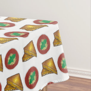 Gegaasde kaaskaas Sandwich Tomato Soup Foodie Tafelkleed