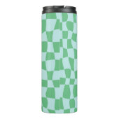 Gegaasde Pastel Blauwe Controles terugkeren Gecont Thermosbeker (Achterkant)