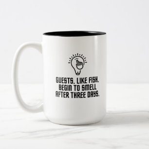 Gegadigden als vissen tweekleurige koffiemok