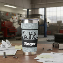 Gegalvaniseerd metaal met toolbox gepersonaliseerd