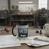 Gegalvaniseerd metaal met toolbox gepersonaliseerd mok