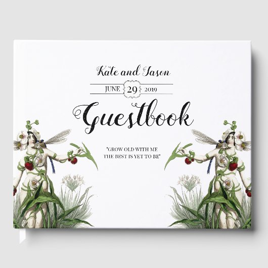 Gegangeerd Fairy Garden Wedding Green Gastenboek (Voorkant)