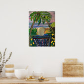 Gegarandeerd in Key West Amid Palm Trees en Ocean Poster (Keuken)