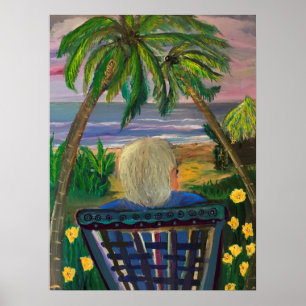 Gegarandeerd in Key West Amid Palm Trees en Ocean Poster